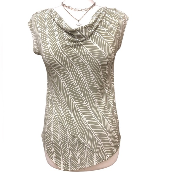 Chico’s Travelers Classic Printed Drape-Neck Top - Picture 2 of 7